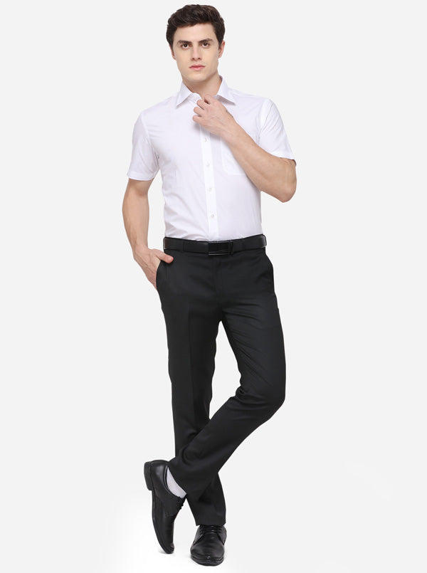 White Solid Regular Fit Formal Shirt | Greenfibre