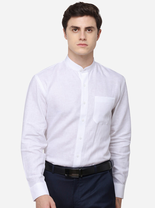 White Solid Regular Fit Formal Shirt | JadeBlue