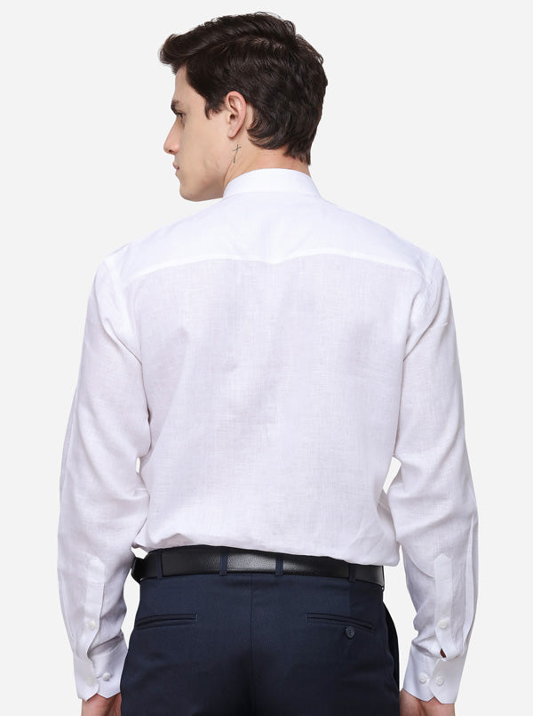 White Solid Regular Fit Formal Shirt | JadeBlue