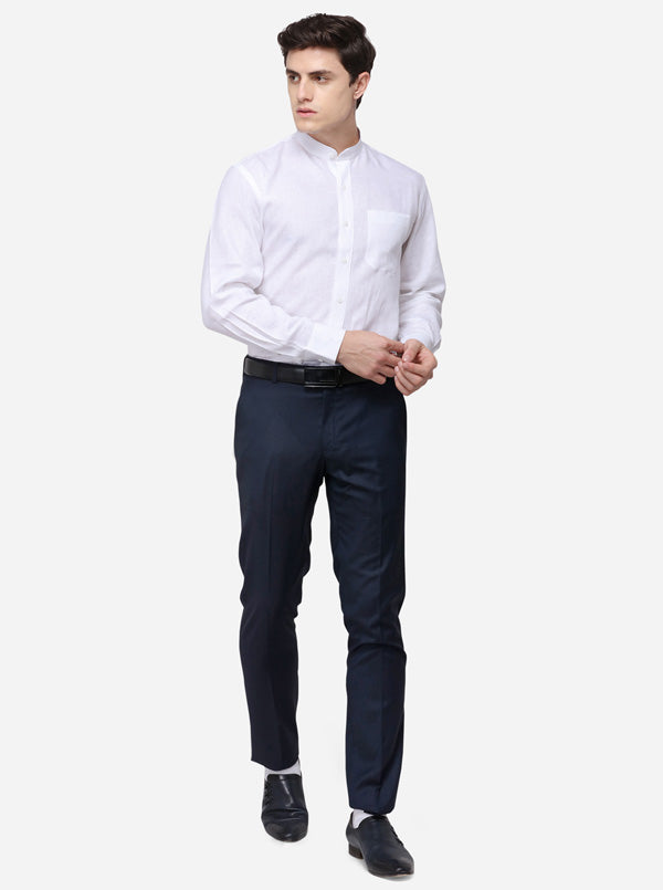 White Solid Regular Fit Formal Shirt | JadeBlue