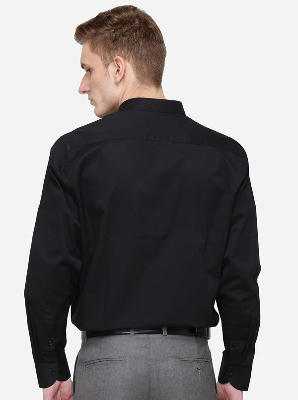 Black Solid Regular Fit Formal Shirt | JadeBlue