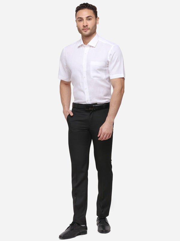 White Solid Regular Fit Formal Shirt | JadeBlue